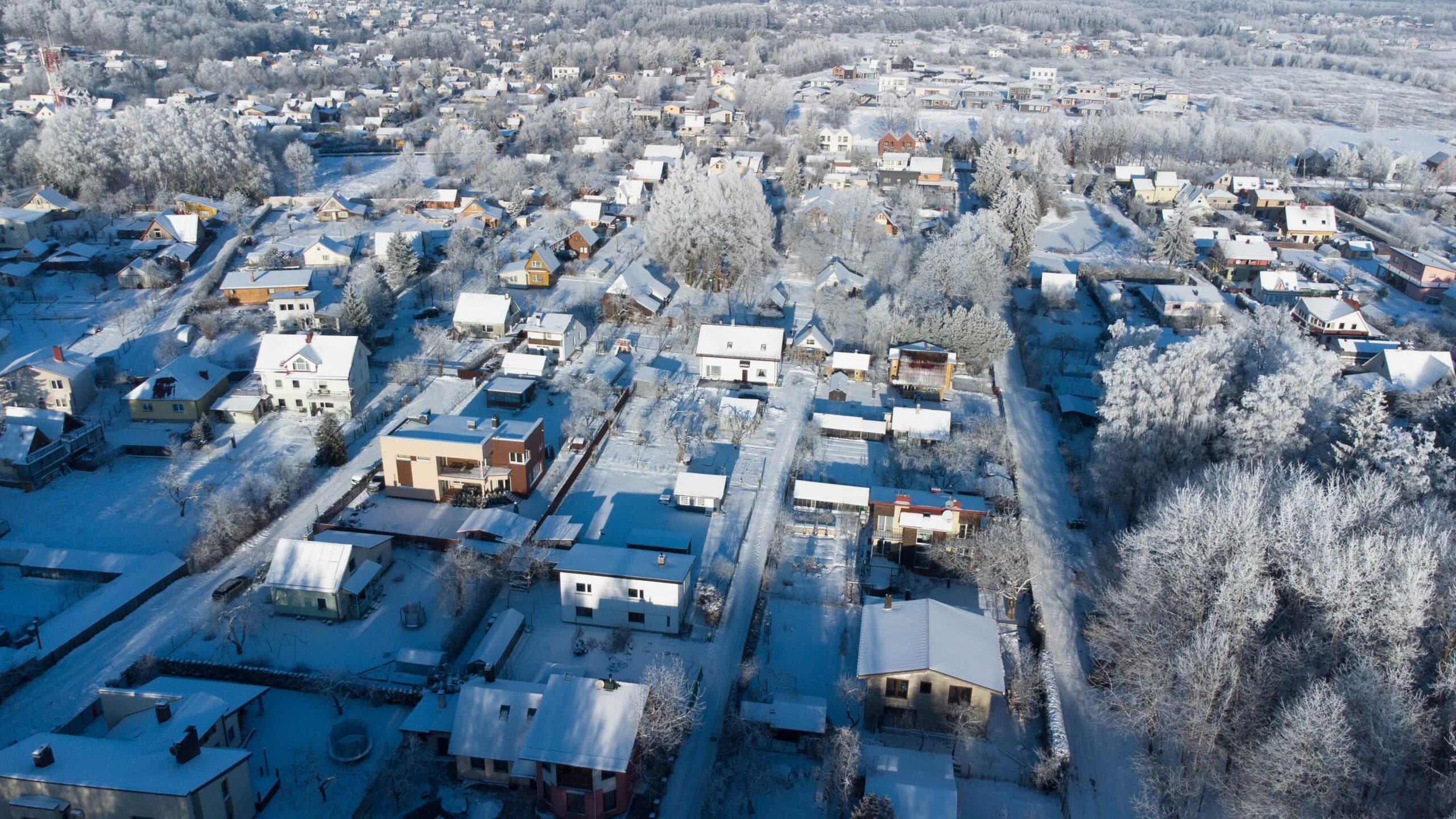 snowy neighborhood